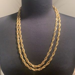 Vintage Monet twisted rope 54β gold necklace
